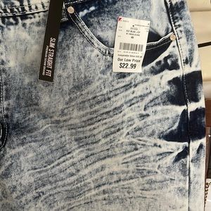 Mens Jeans Acid Wash Blue
